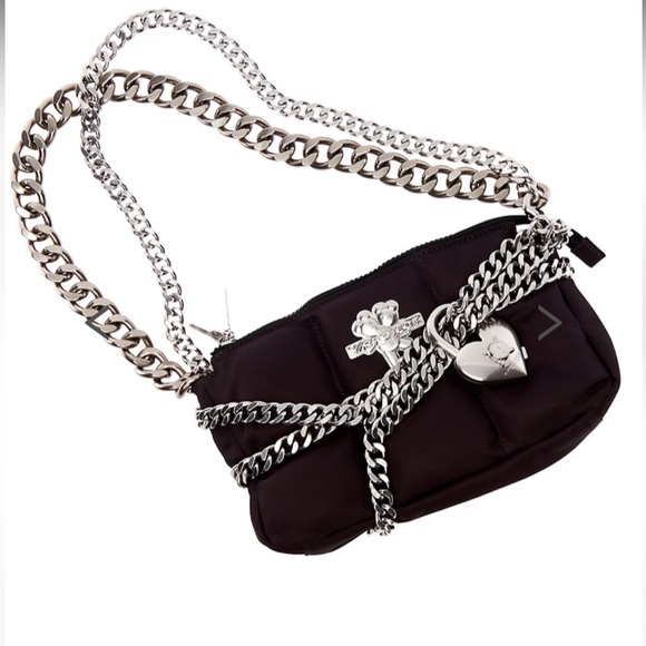 🧸🤎🧸 HEAVEN BY MARC JACOBS Y/Project Brown Chain-Embellished Bag 🧸🤎🧸 NWT 🧸🤎🧸 - Picture 12 of 16